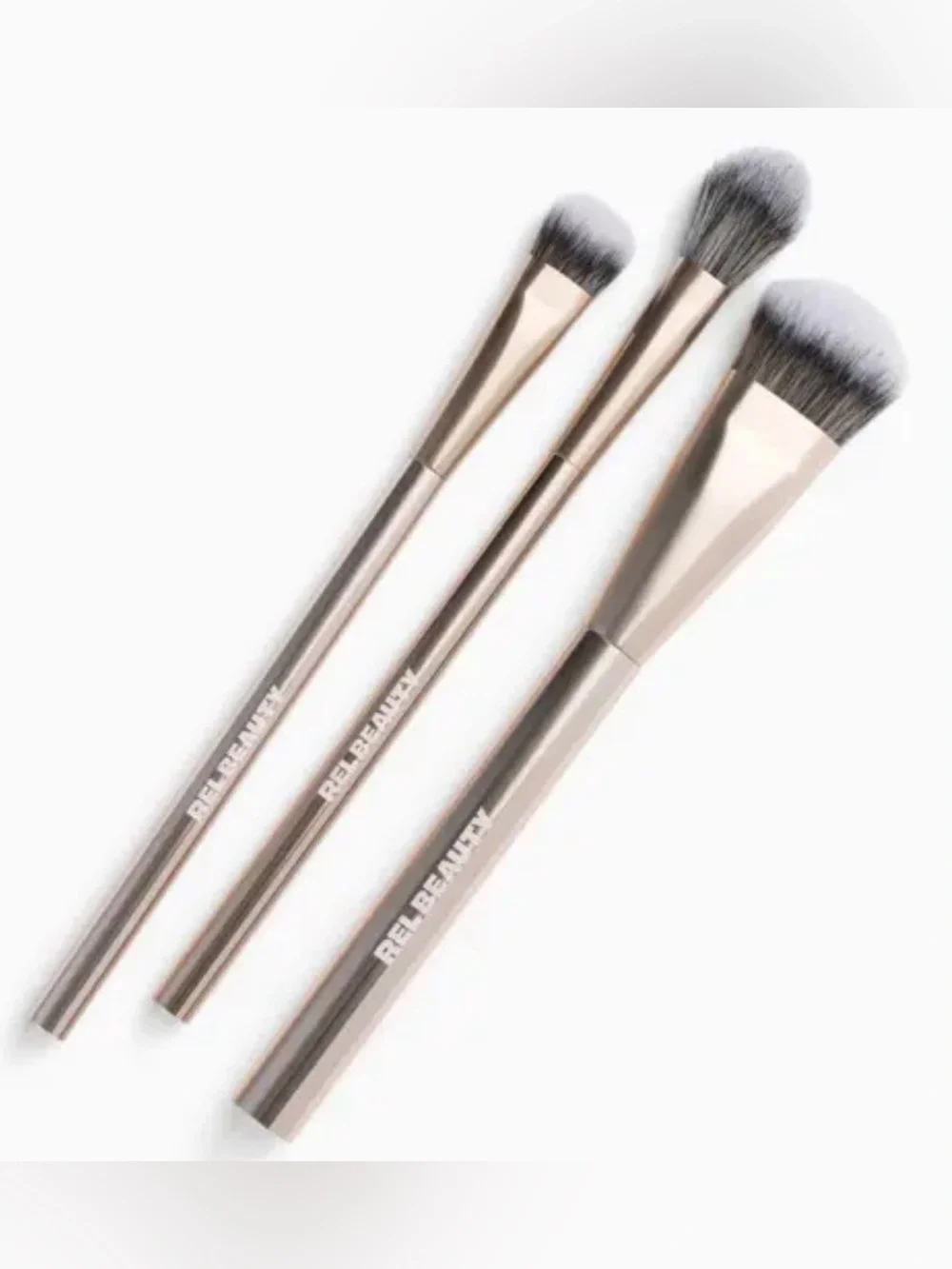 REL BEAUTY 3-Piece Rose Gold Face Brush Set
